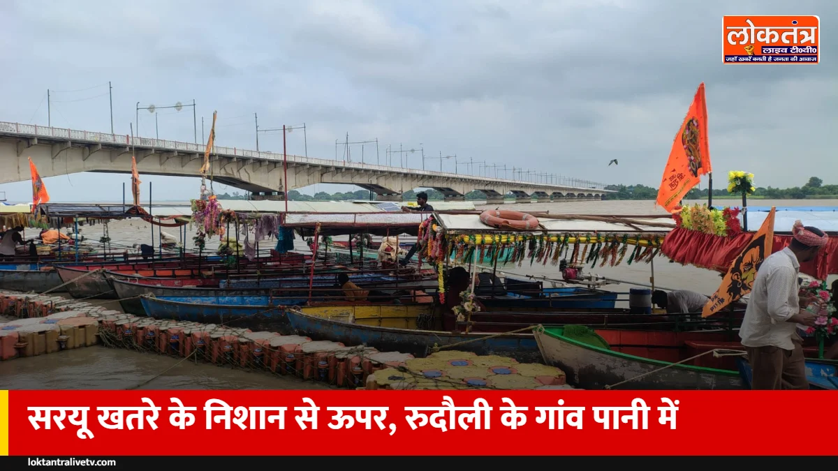अयोध्या: सरयू खतरे के निशान से 17 सेमी ऊपर, रुदौली के मांझा गांव चार महीने से पानी में