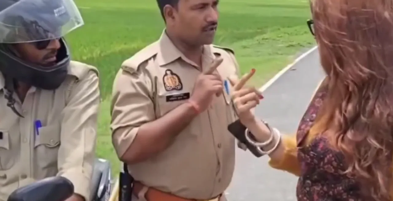 काजल निषाद और पुलिसकर्मियों के बीच बहस! बिना हेलमेट बाइक चला रहे पुलिसकर्मी से पूछा सवाल, वीडियो को लेकर चर्चा