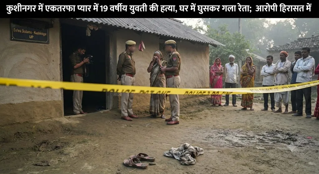 कुशीनगर में एकतरफा प्यार में 19 वर्षीय युवती की हत्या, घर में घुसकर गला रेता; आरोपी हिरासत में