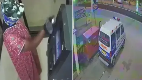 Telangana ATM Robbery: नाइटी और मास्क पहनकर पहुंचे बदमाश, एंबुलेंस से आए और SBI का ATM काटकर उड़ाई नकदी
