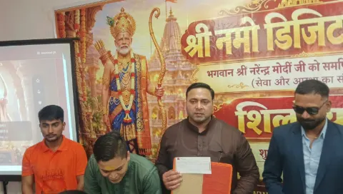 लखनऊ : प्रधानमंत्री नरेंद्र मोदी को समर्पित ‘नमो डिजिटल मंदिर’ का हुआ शिलान्यास