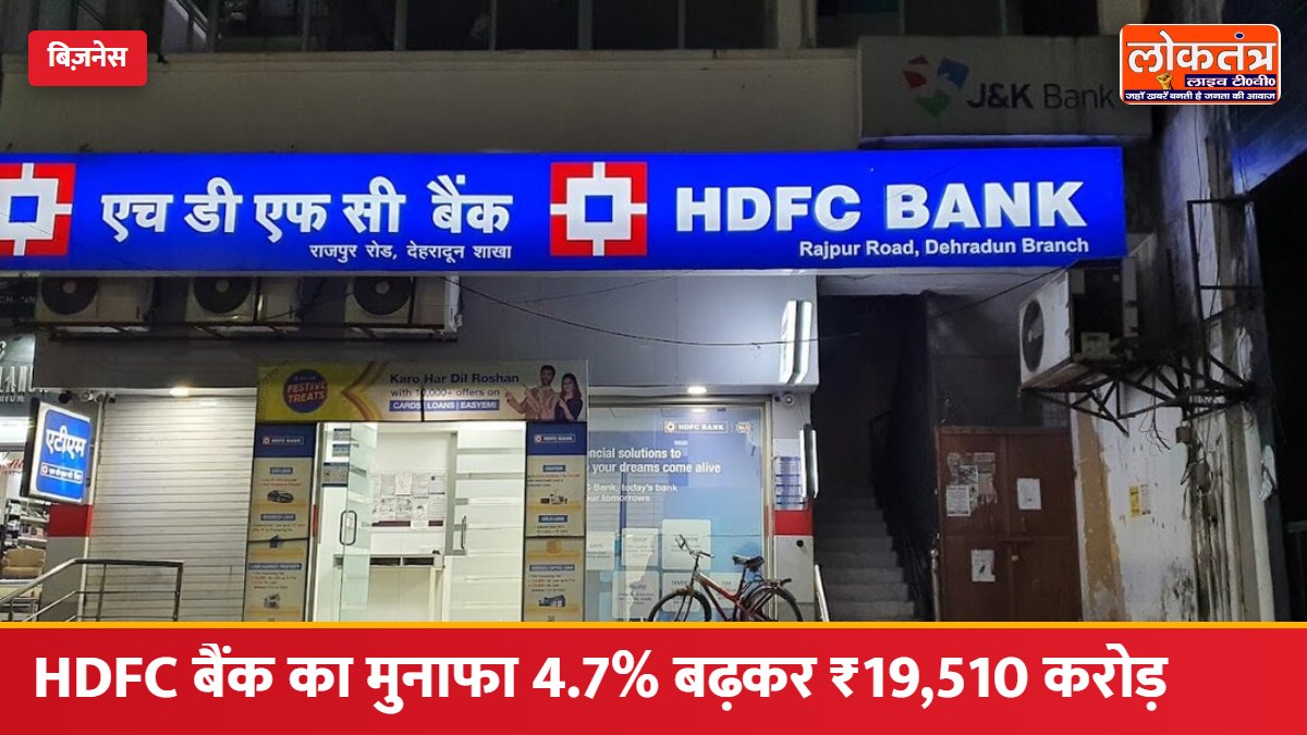 HDFC बैंक का दूसरी तिमाही में मुनाफा 4.7% बढ़कर ₹19,510 करोड़, ब्याज आय में 9.7% की बढ़त