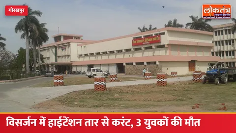 गोरखपुर में दुर्गा विसर्जन के दौरान हादसा: DJ की रेलिंग हाईटेंशन तार से छूई, दो सगे भाइयों समेत 3 की मौत; JE और दो सिपाही निलंबित