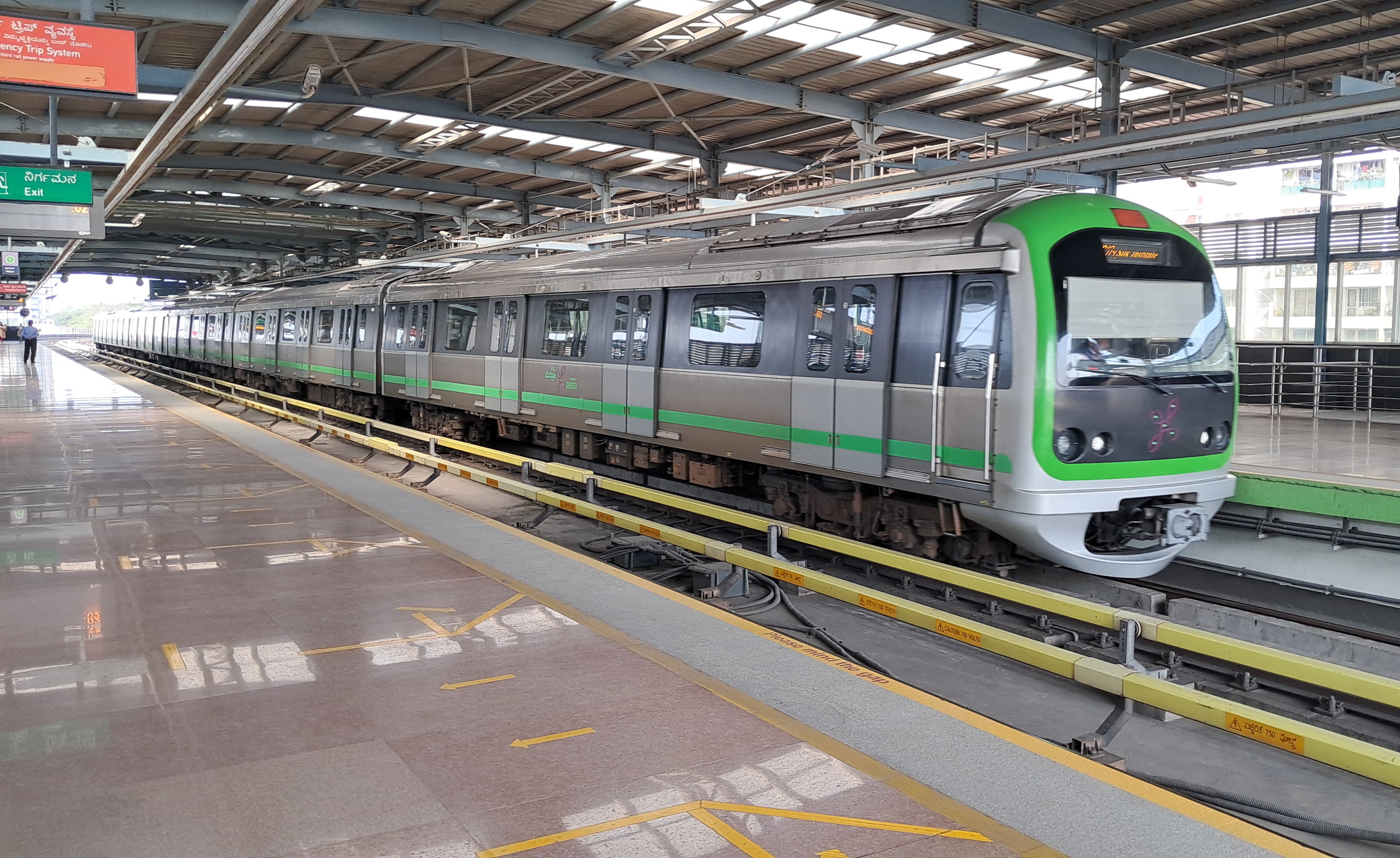 नम्मा मेट्रो की ग्रीन लाइन की फाइल फोटो; यह पिंक लाइन के उद्घाटन की तस्वीर नहीं है।