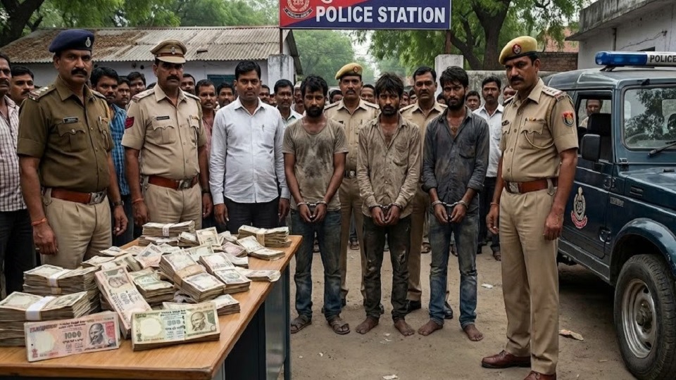 पुराने 500-1000 के नोटों में 3.5 करोड़ बरामद, कई बैगों से मिली नकदी; चार आरोपी गिरफ्तार
