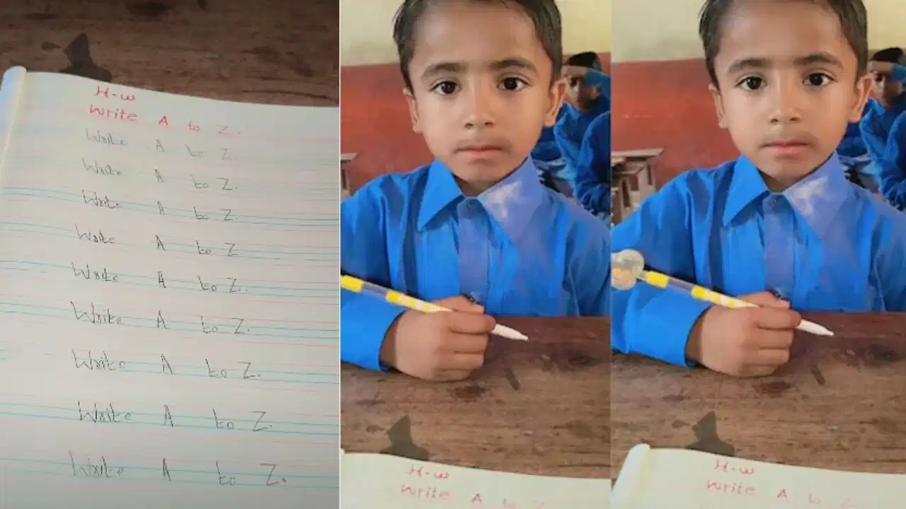 Viral Video: A to Z लिखने के होमवर्क ने मचाया धमाल, बच्चे की मासूमियत पर फिदा हुए लोग