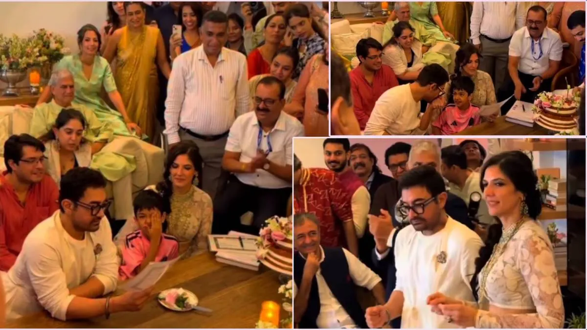 कभी मेहमानों संग दिए पोज, तो कभी झूमती दिखीं आमिर खान की नई नवेली दुल्हन गौरी स्प्रैट, सामने आईं शादी की इनसाइड तस्वीरें