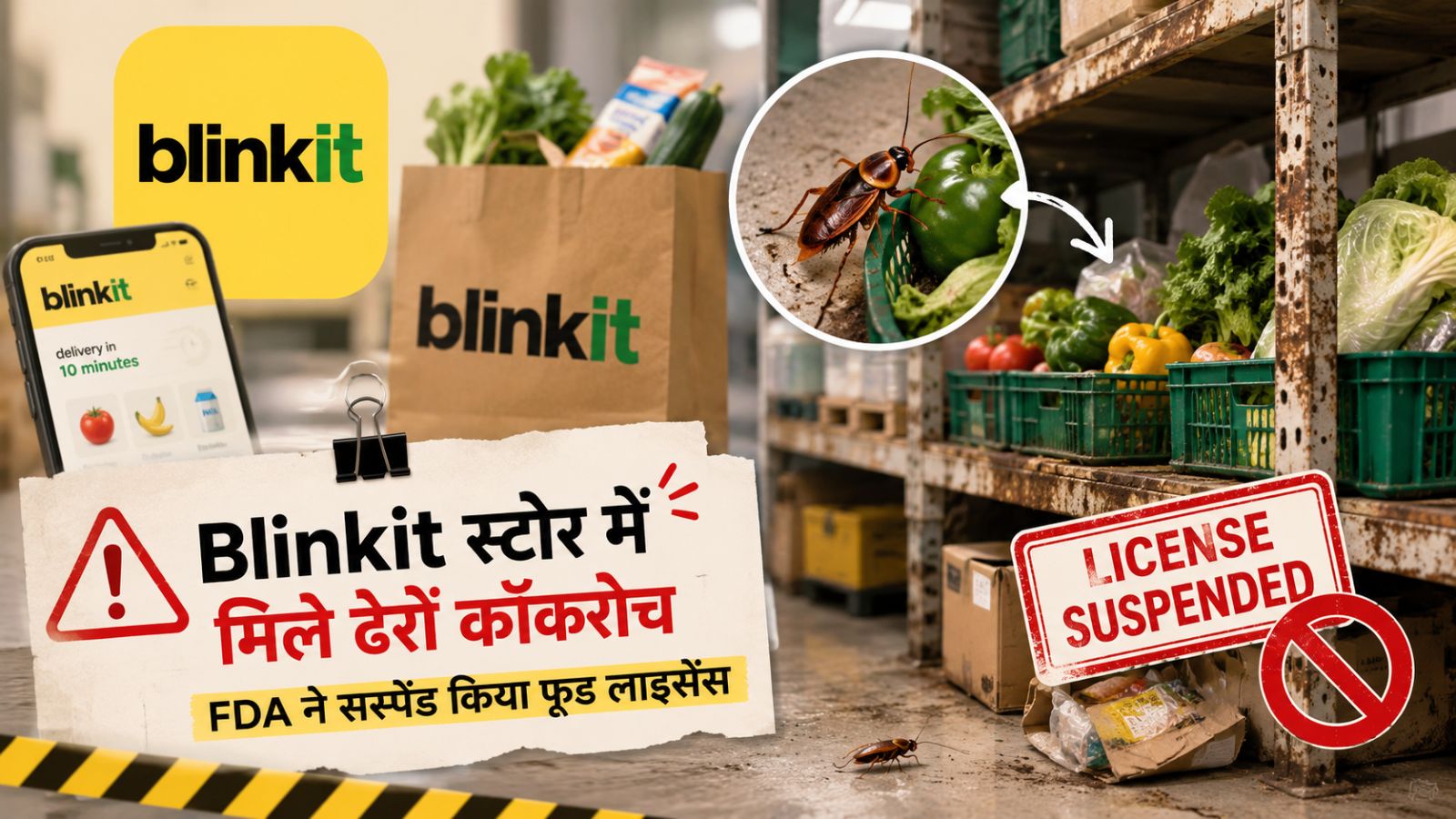 कॉकरोच, गंदगी और एक्सपायर्ड सामान! Blinkit के स्टोर पर FDA का बड़ा एक्शन, लाइसेंस सस्पेंड
