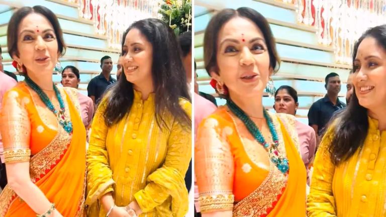 गणेश चतुर्थी पर 2500 करोड़ की मालकिन नीता अंबानी का रॉयल अंदाज, सिल्क साड़ी में लगीं गजब