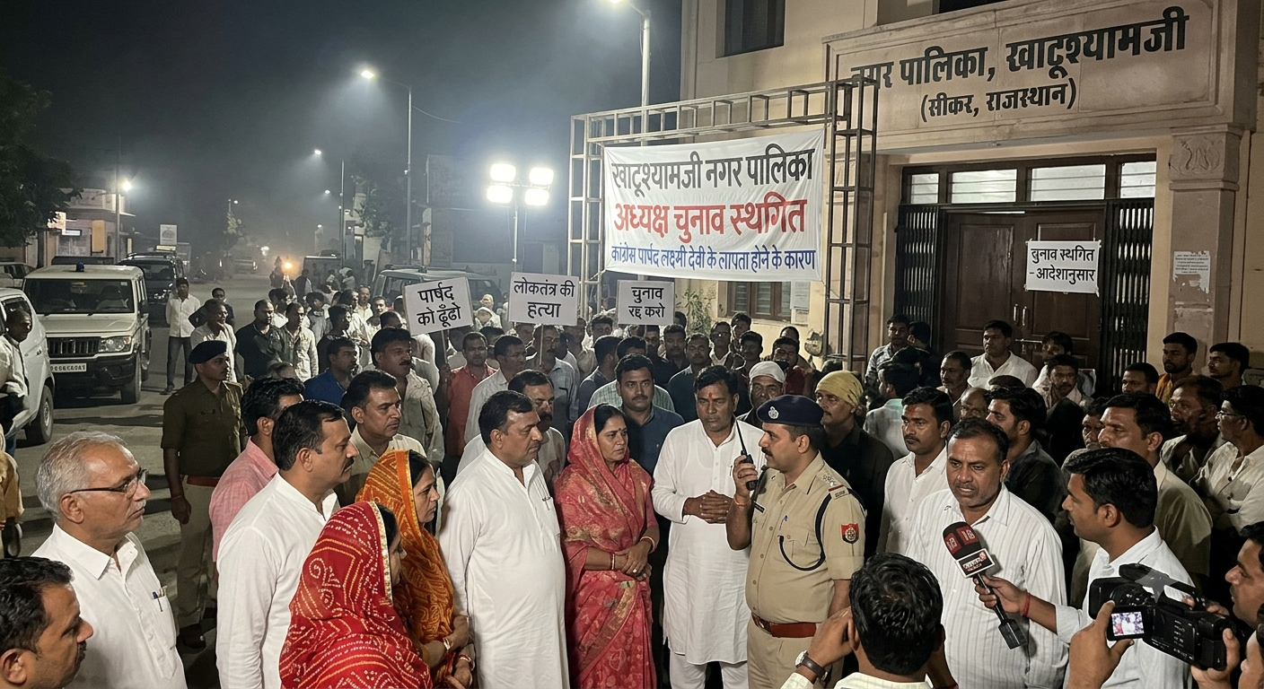 खाटूश्यामजी में पार्षद के लापता होने से चुनाव टला, देर रात तक चला सियासी ड्रामा